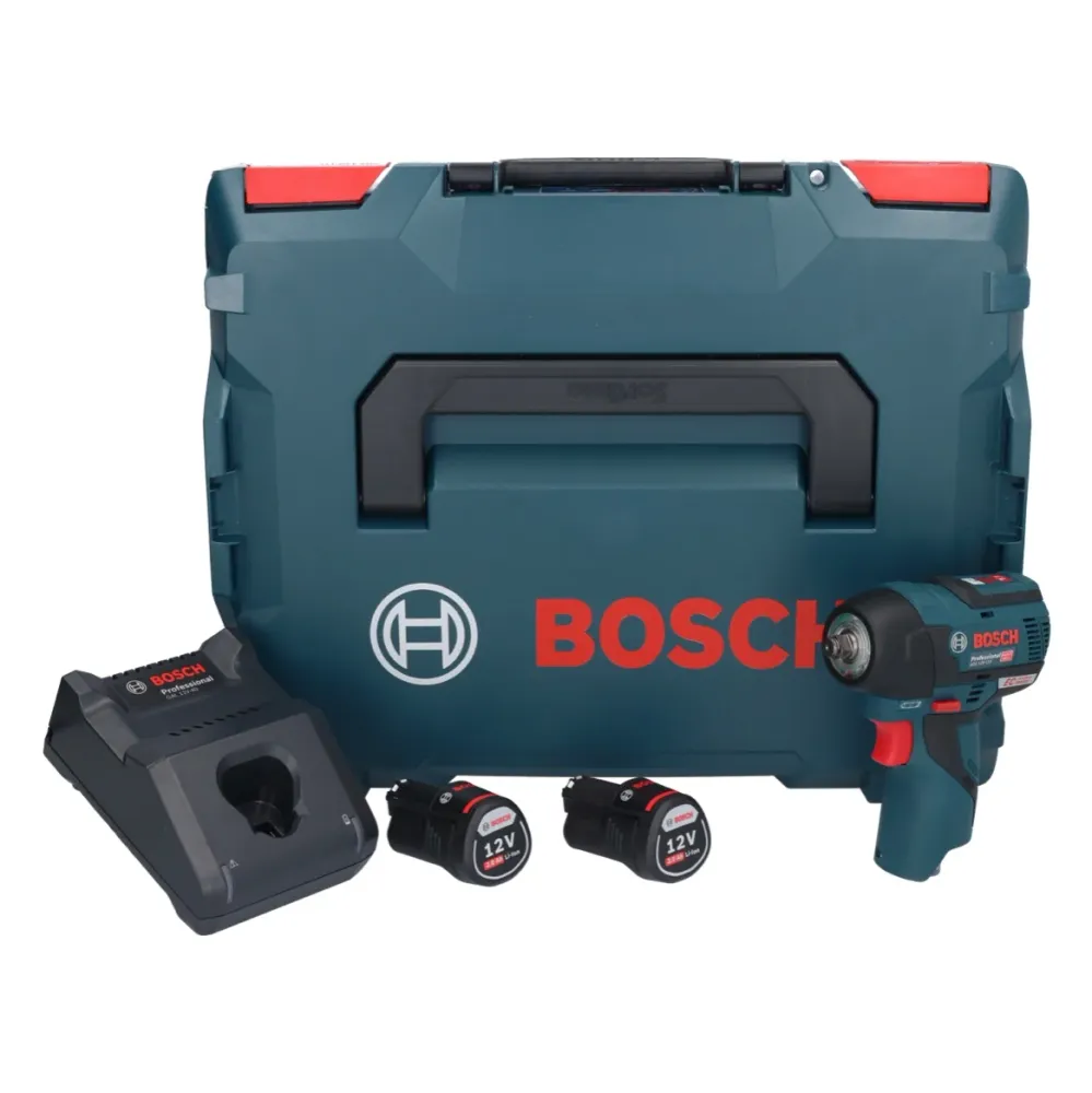 Bosch GDS 12V-115 Profesjonalny akumulatorowy klucz udarowy 12 V 115 Nm 3/8" bezszczotkowy + 2x akumulator 2,0 Ah + ładowa...