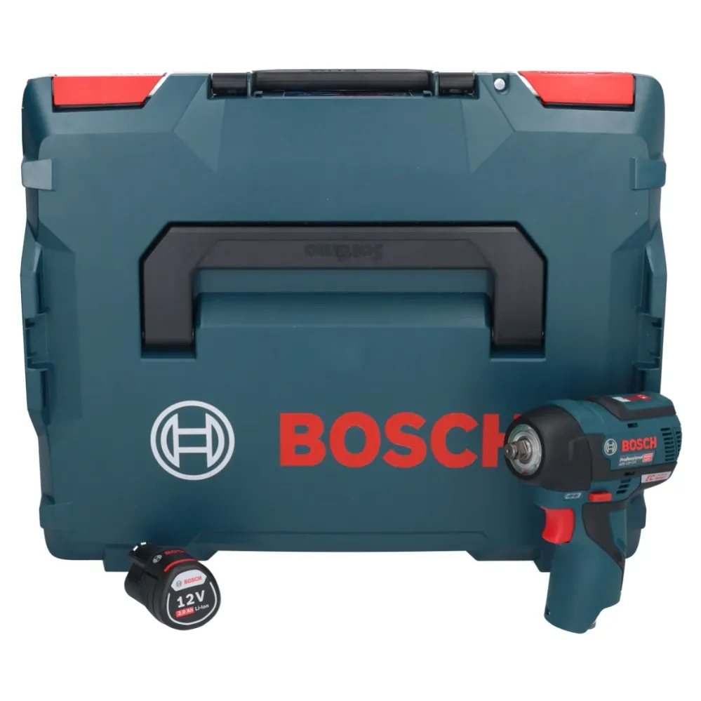 Bosch GDS 12V-115 Profesjonalny akumulatorowy klucz udarowy 12 V 115 Nm 3/8" bezszczotkowy + 1x akumulator 2,0 Ah + L-Boxx...
