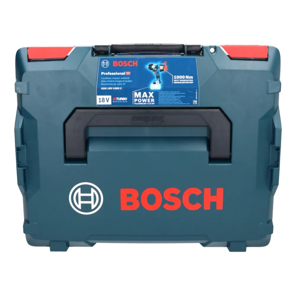 Bosch GDS 18V-1000 C Profesjonalna akumulatorowa wkrętarka udarowa 18 V 1000 Nm BITURBO Brushless + 1x akumulator ProCORE...