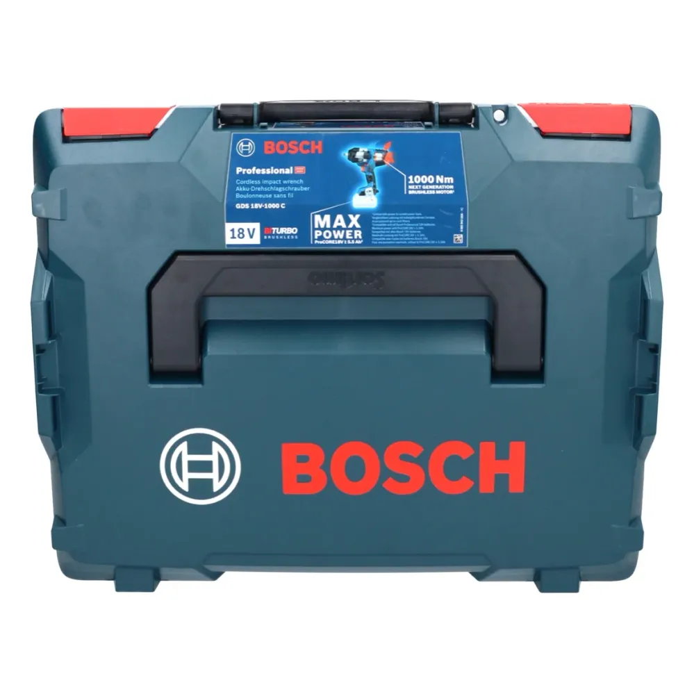 Bosch GDS 18V-1000 C Profesjonalna akumulatorowa wkrętarka udarowa 18 V 1000 Nm BITURBO Brushless + 2x akumulator ProCORE...