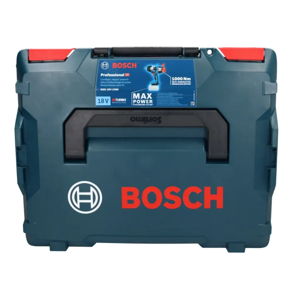 Bosch GDS 18V-1000 Profesjonalny akumulatorowy klucz udarowy 18 V 1000 Nm BITURBO Brushless + 2x akumulator ProCORE 4,0 Ah...