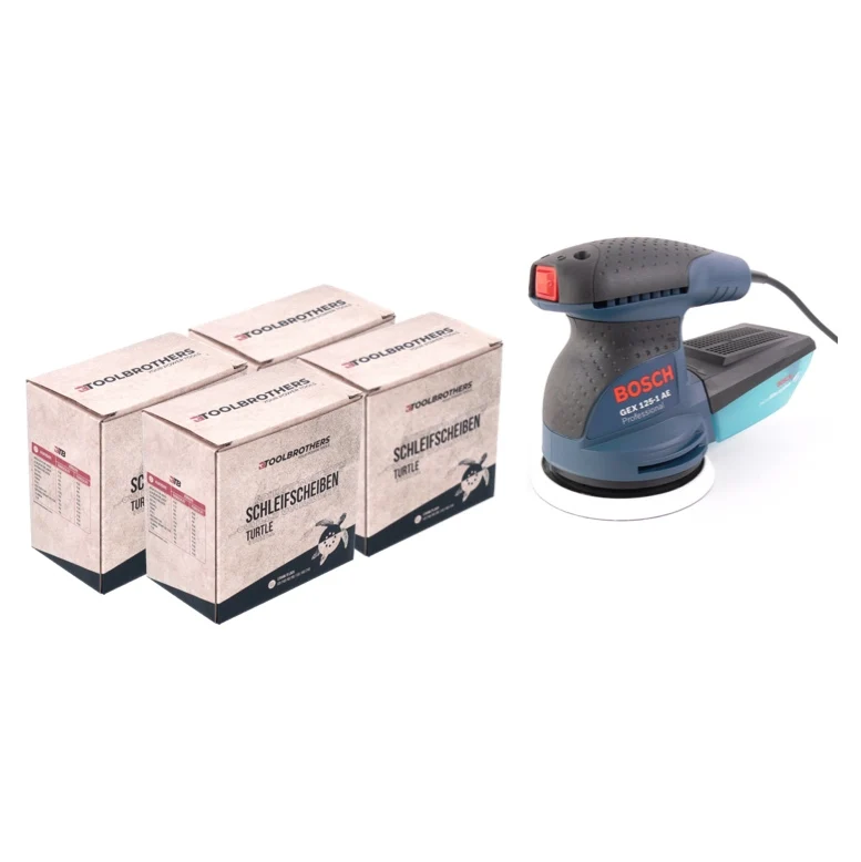 Bosch GEX 125-1 AE Szlifierka mimośrodowa 250 W 125 mm ( 0601387500 ) + 4x zestaw szlifierski Toolbrothers TURTLE Bosch Pr...