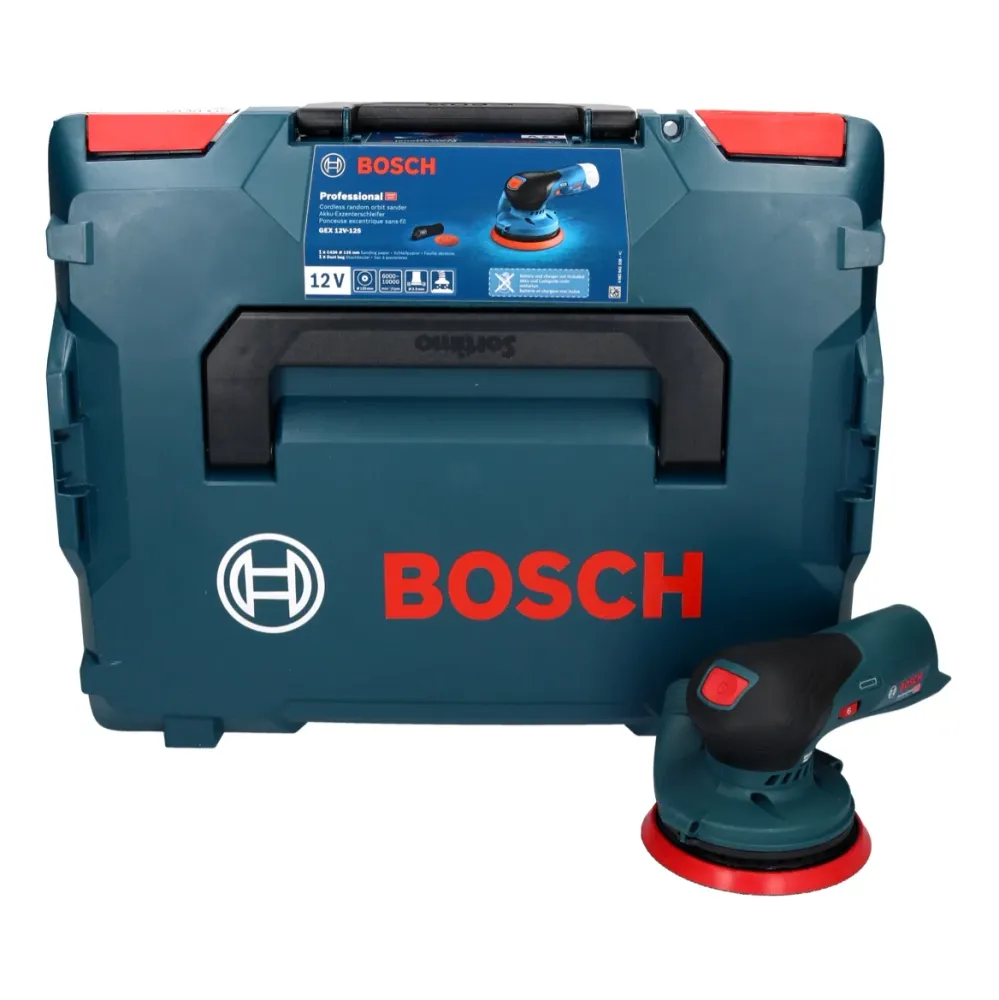 Bosch GEX 12V-125 Profesjonalna akumulatorowa szlifierka oscylacyjna bezszczotkowa 12 V 125 mm + L-Boxx ( 0601372100 ) - b...
