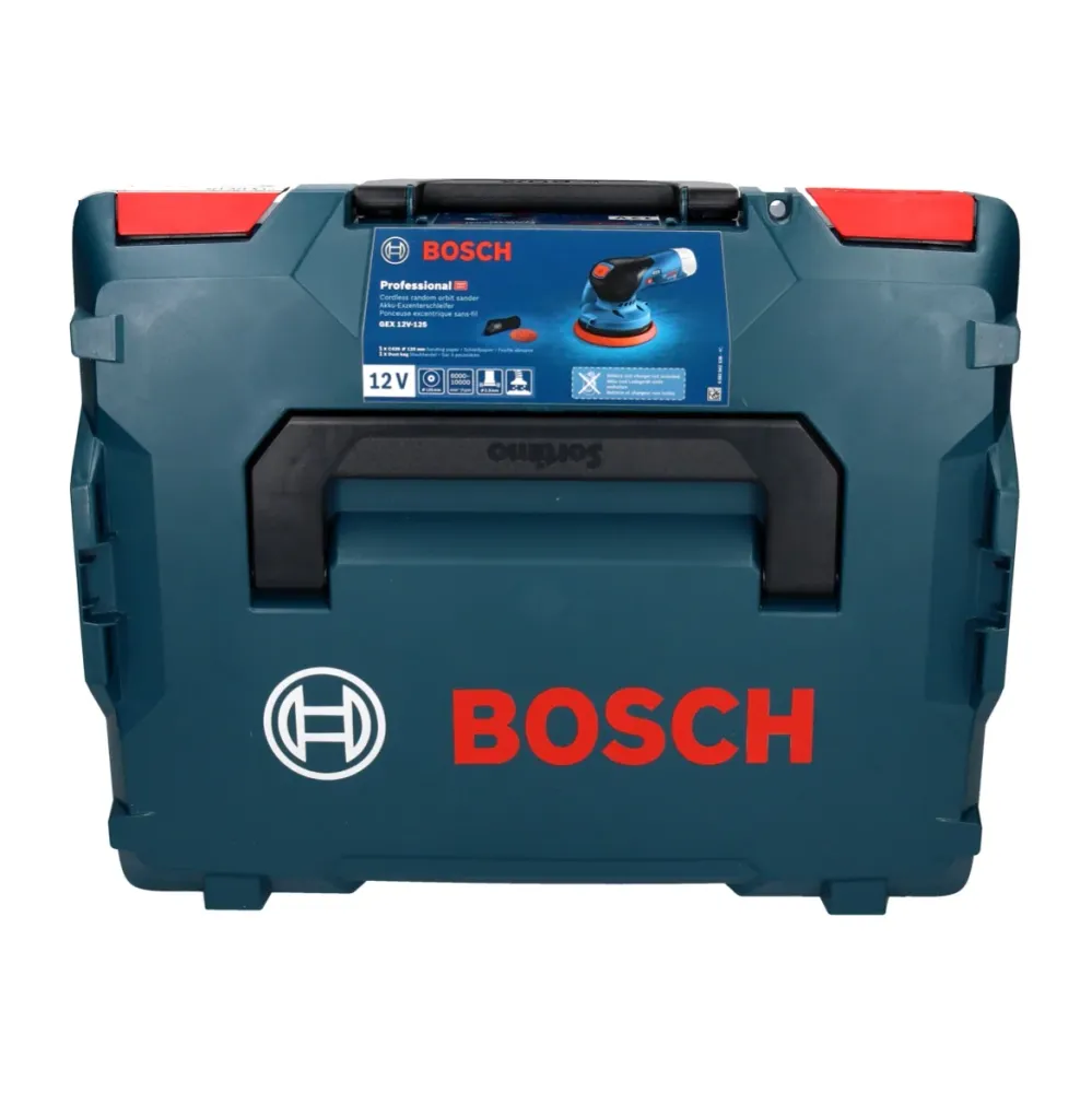 Bosch GEX 12V-125 Professional akumulatorowa szlifierka oscylacyjna bezszczotkowa 12 V 125 mm + L-Boxx ( 0601372100 ) + ze...