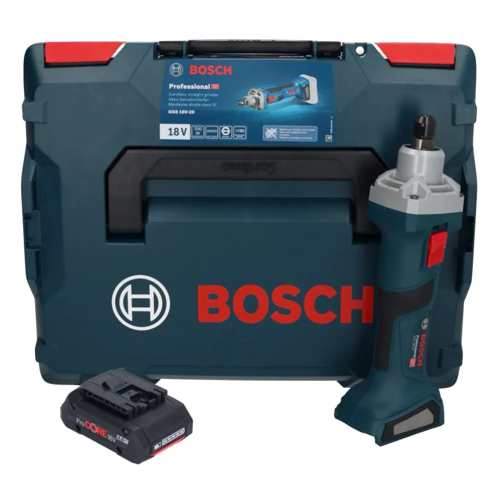 Bosch GGS 18V-20 akumulatorowa szlifierka prosta 18 V bezszczotkowa + 1x akumulator ProCORE 4,0 Ah + L-BOXX - bez ładowark...