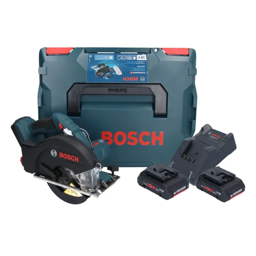 Bosch GKM 18V-50 Professional akumulatorowa pilarka tarczowa do metalu 18 V 136 mm bezszczotkowa + 2x akumulator ProCORE 4...