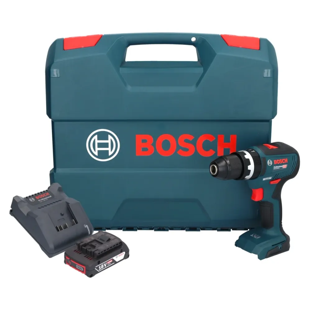Bosch GSB 18V-55 Profesjonalna akumulatorowa wiertarko-wkrętarka udarowa 18 V 55 Nm bezszczotkowa + 1x akumulator 2,0 Ah +...
