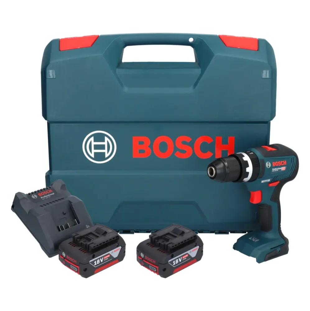 Bosch GSB 18V-55 Profesjonalna akumulatorowa wiertarko-wkrętarka udarowa 18 V 55 Nm bezszczotkowa + 2x akumulator 4,0 Ah +...