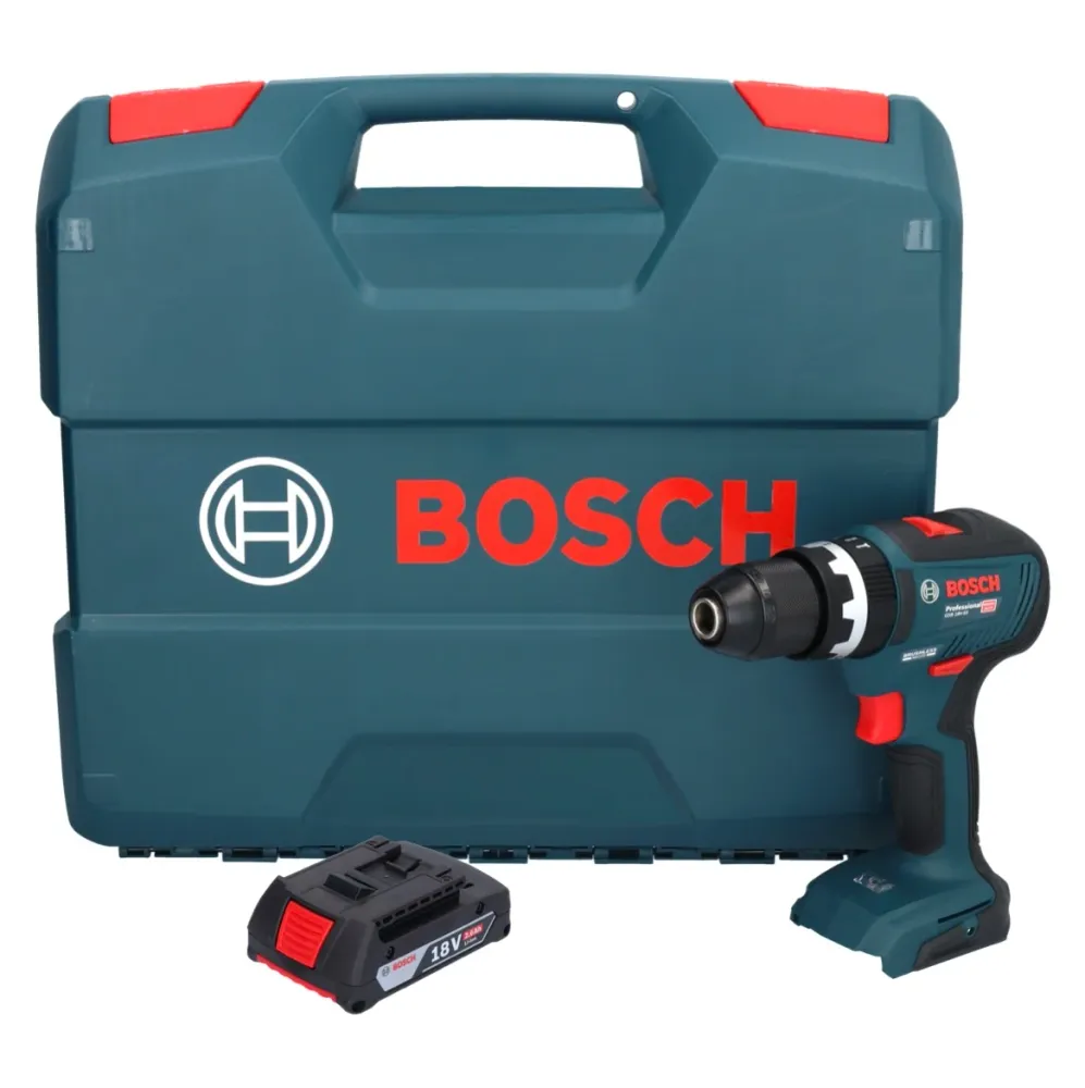 Bosch GSB 18V-55 Profesjonalna akumulatorowa wiertarko-wkrętarka udarowa 18 V 55 Nm bezszczotkowa + 1x akumulator 2,0 Ah +...