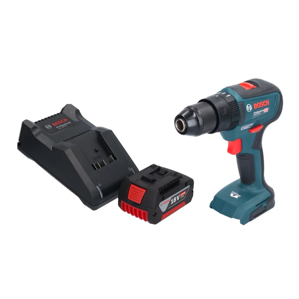 Bosch GSB 18V-55 Profesjonalna akumulatorowa wiertarko-wkrętarka udarowa 18 V 55 Nm bezszczotkowa + 1x akumulator 5,0 Ah +...
