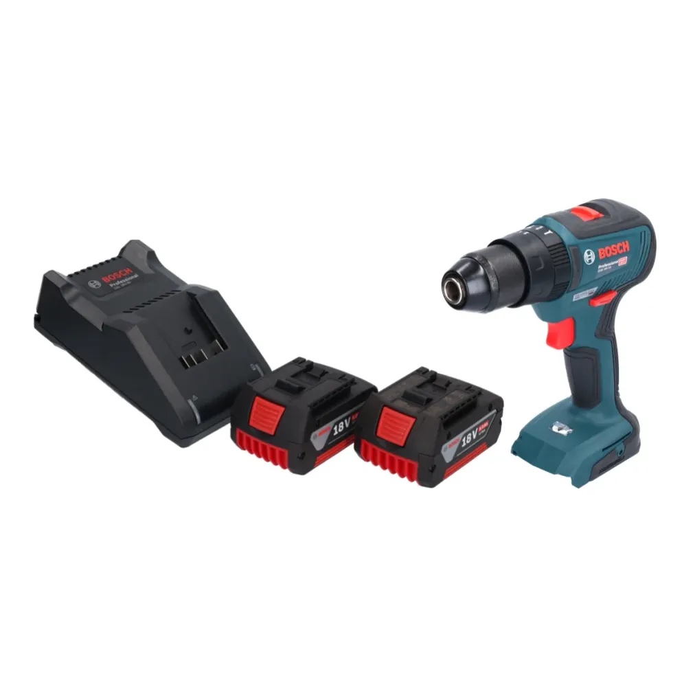 Bosch GSB 18V-55 Profesjonalna akumulatorowa wiertarko-wkrętarka udarowa 18 V 55 Nm bezszczotkowa + 2x akumulator 5,0 Ah +...