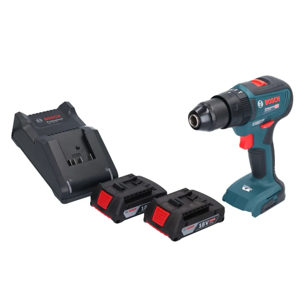 Bosch GSB 18V-55 Profesjonalna akumulatorowa wiertarko-wkrętarka udarowa 18 V 55 Nm bezszczotkowa + 2x akumulator 2,0 Ah +...
