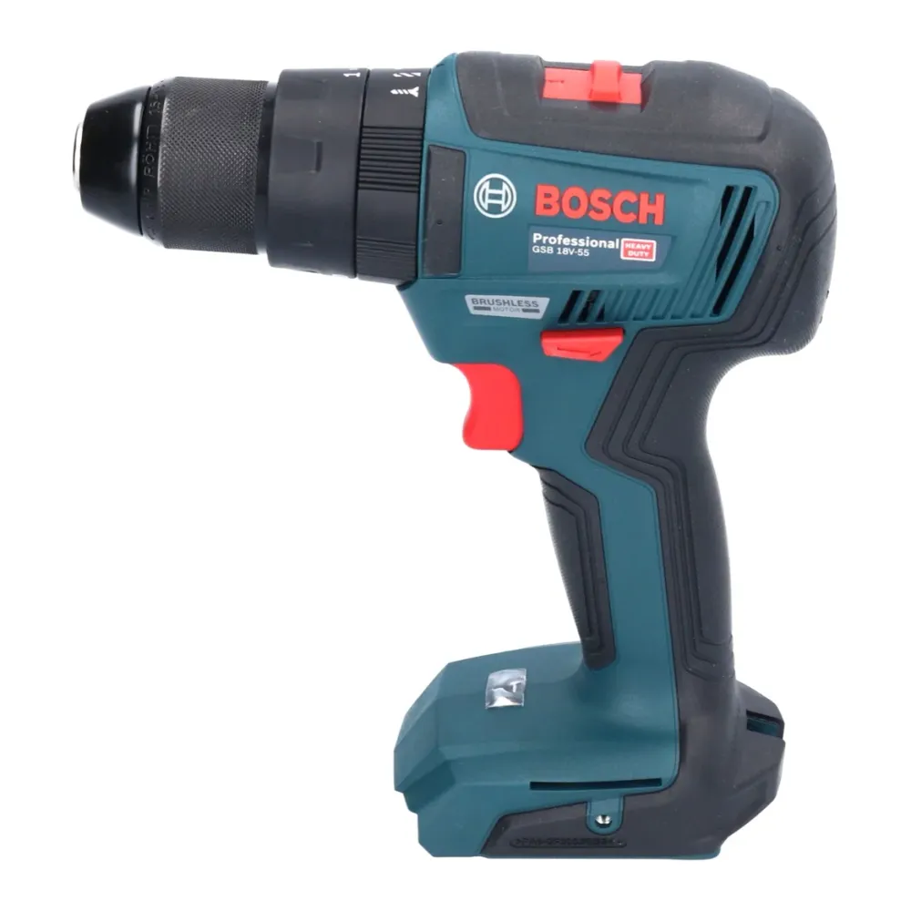 Bosch GSB 18V-55 Profesjonalna akumulatorowa wiertarko-wkrętarka udarowa 18 V 55 Nm bezszczotkowa + 2x akumulator 2,0 Ah +...
