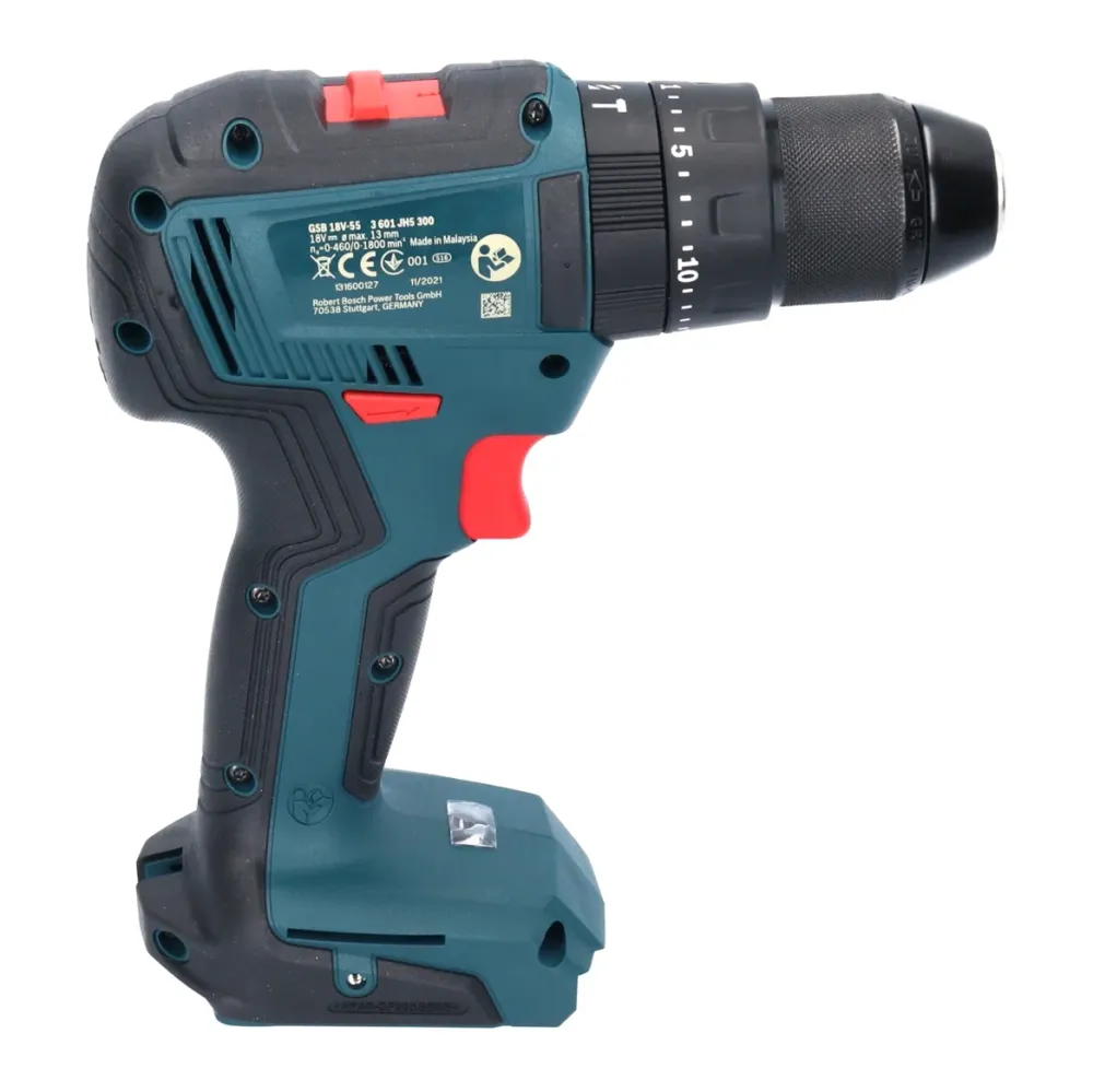 Bosch GSB 18V-55 Profesjonalna akumulatorowa wiertarko-wkrętarka udarowa 18 V 55 Nm bezszczotkowa + 2x akumulator 2,0 Ah +...