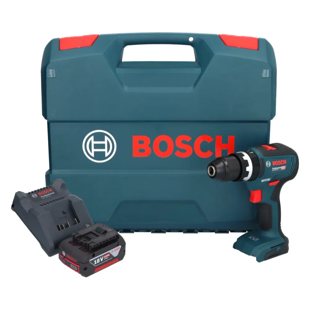 Bosch GSB 18V-55 Professional akumulatorowa wiertarko-wkrętarka udarowa 18 V 55 Nm bezszczotkowa + 1x akumulator 4,0 Ah +...