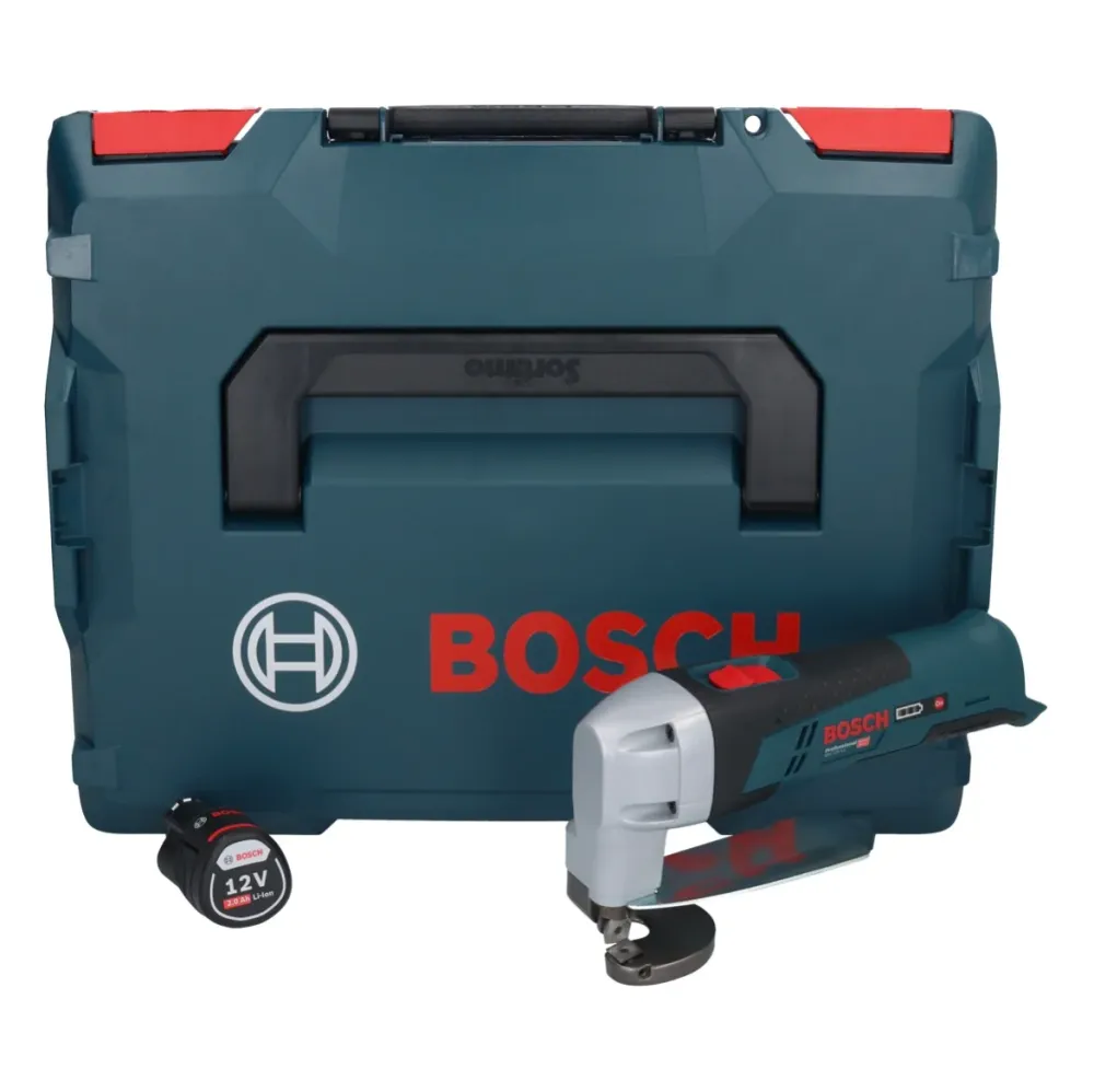 Bosch GSC 12V-13 Profesjonalne akumulatorowe nożyce do blachy 12 V + 1x akumulator 2,0 Ah + L-Boxx - bez ładowarki Bosch P...