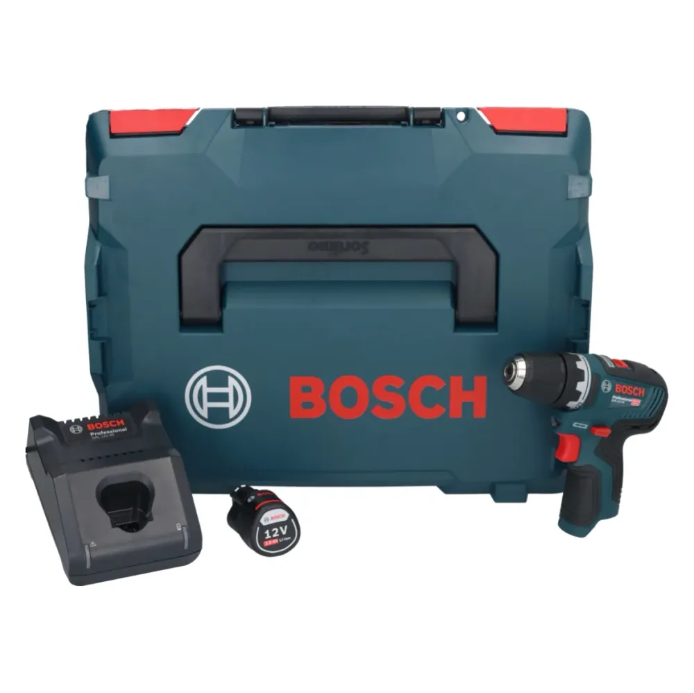 Bosch GSR 12V-35 Profesjonalna akumulatorowa wiertarko-wkrętarka 12 V 35 Nm bezszczotkowa + 1x akumulator 2,0 Ah + ładowar...