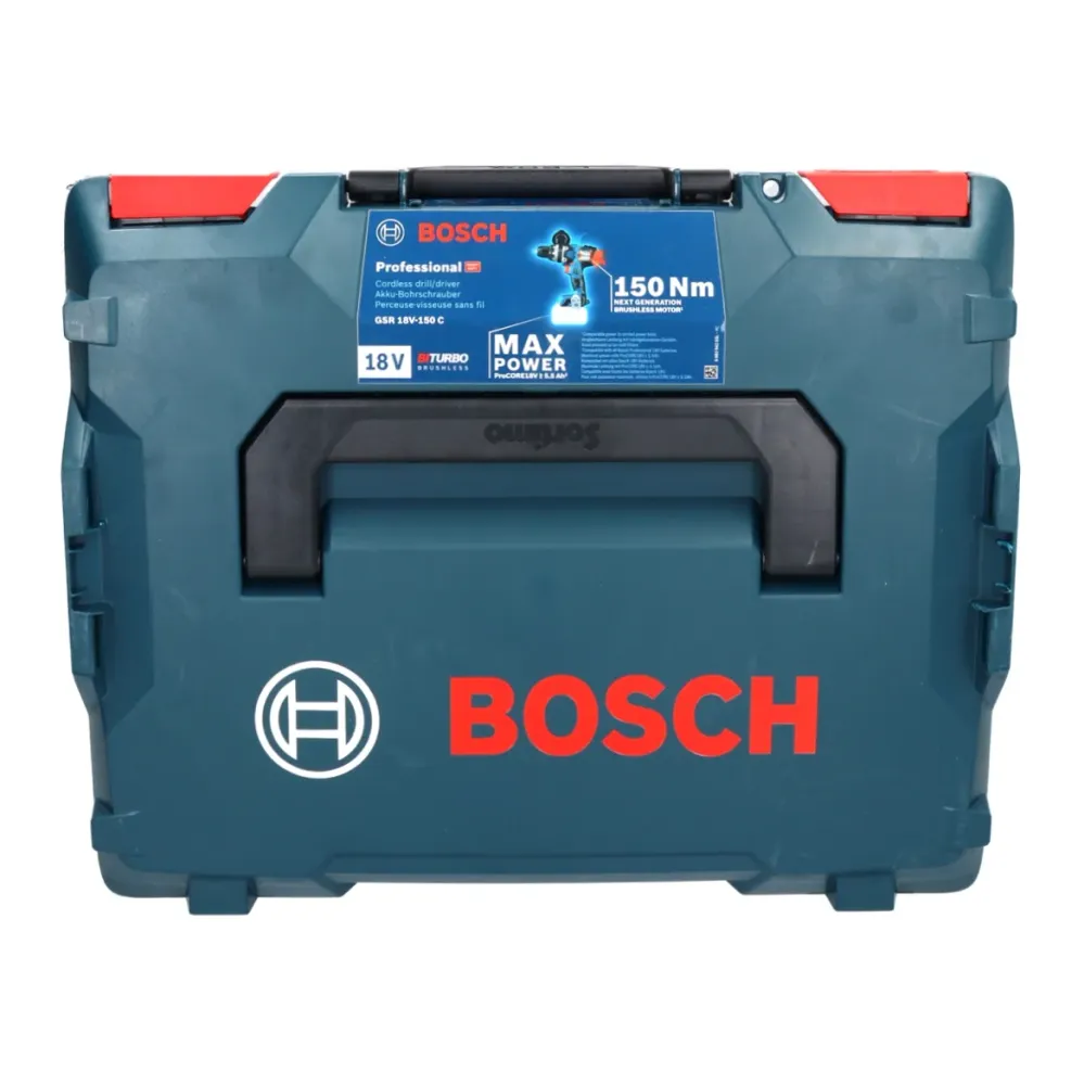 Bosch GSR 18V-150 C Profesjonalna akumulatorowa wiertarko-wkrętarka 18 V 150 Nm Biturbo Brushless + 1x akumulator 5,0 Ah +...