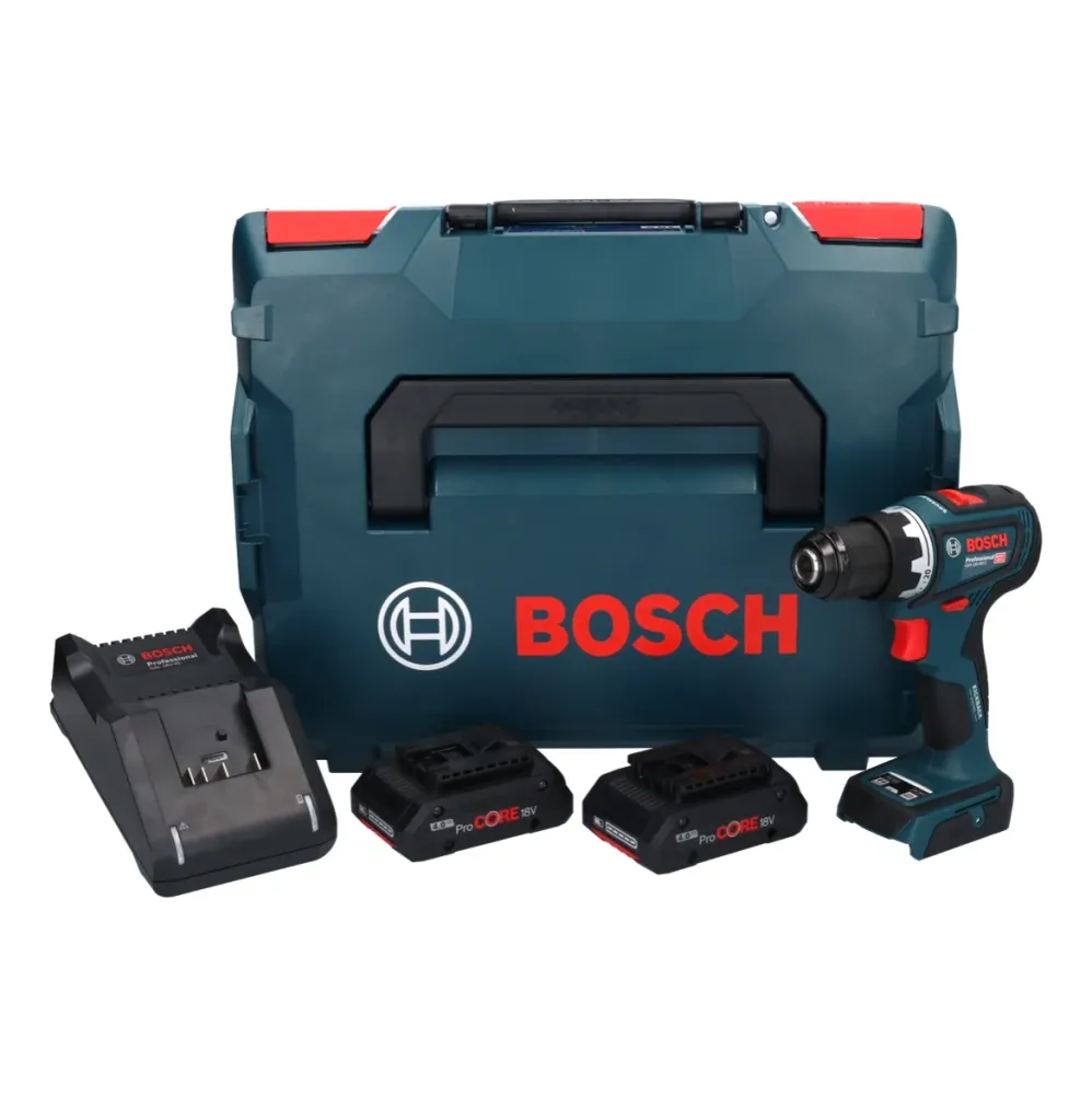 Bosch GSR 18V-90 C Profesjonalna akumulatorowa wiertarko-wkrętarka 18 V 64 Nm bezszczotkowa + 2x akumulator ProCORE 4,0 Ah...