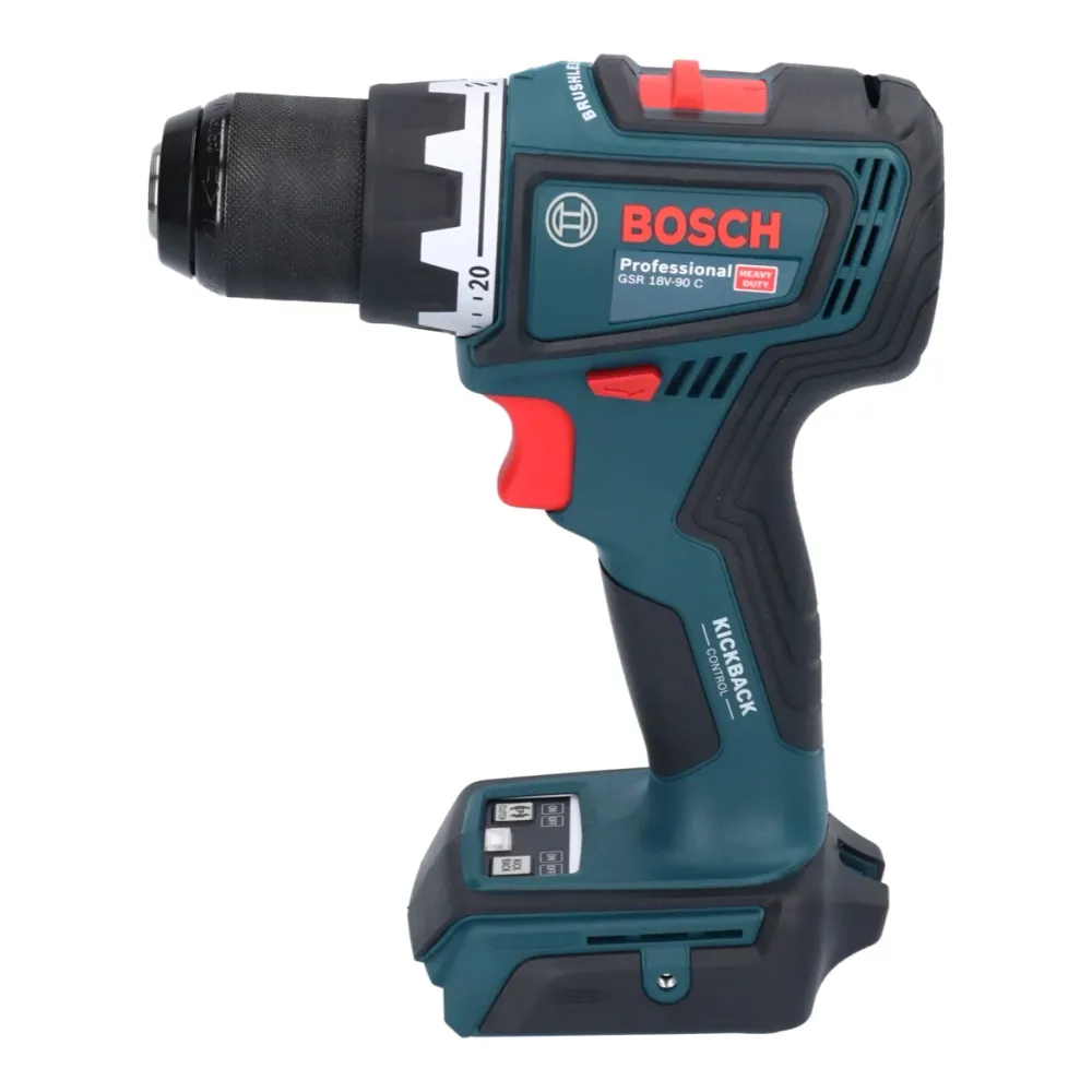 Bosch GSR 18V-90 C Profesjonalna akumulatorowa wiertarko-wkrętarka 18 V 64 Nm bezszczotkowa + 1x akumulator 2,0 Ah + ładow...