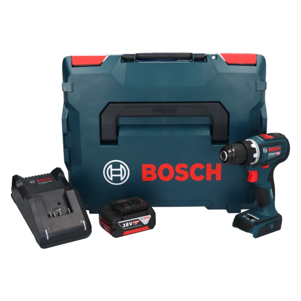 Bosch GSR 18V-90 C Profesjonalna akumulatorowa wiertarko-wkrętarka 18 V 64 Nm bezszczotkowa + 1x akumulator 5,0 Ah + ładow...