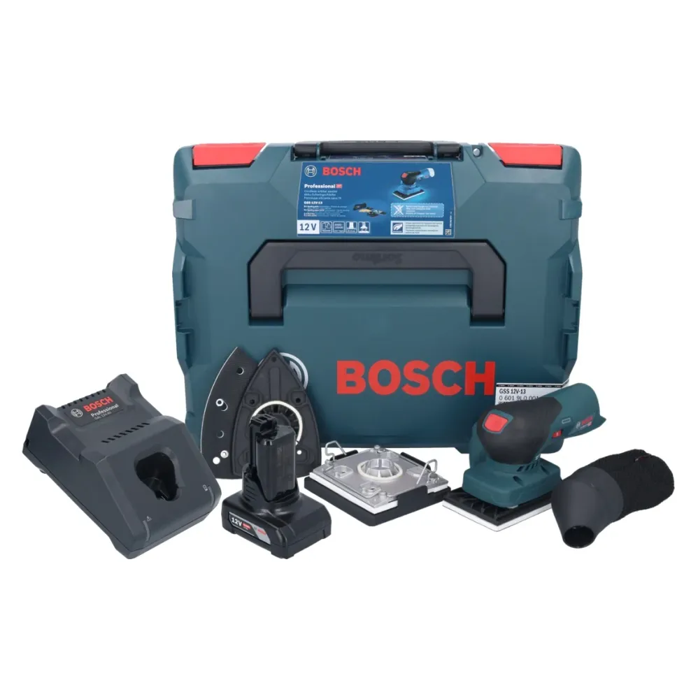 Bosch GSS 12V-13 Profesjonalna akumulatorowa szlifierka oscylacyjna 12 V + 1x akumulator 6,0 Ah + ładowarka + L-BOXX Bosch...