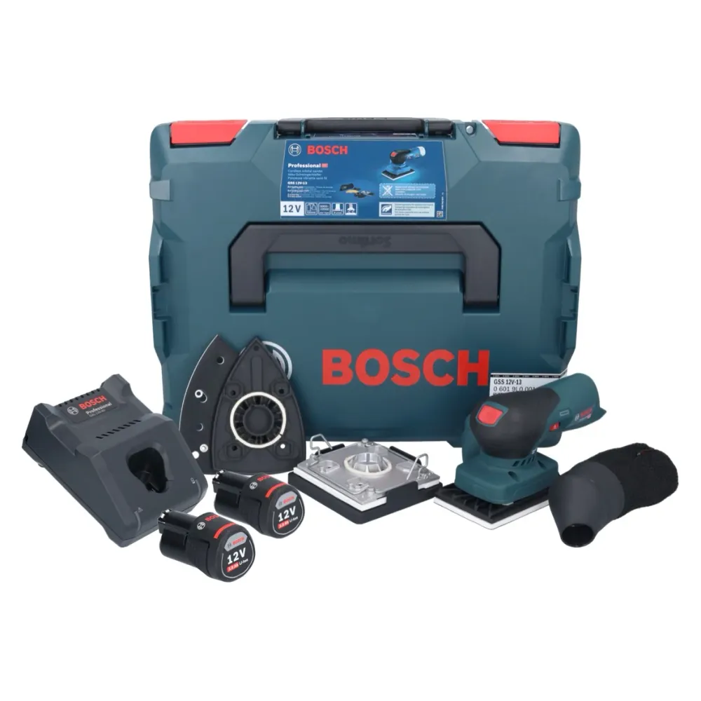 Bosch GSS 12V-13 Professional akumulatorowa szlifierka oscylacyjna 12 V + 2x akumulator 3,0 Ah + ładowarka + L-BOXX Bosch...
