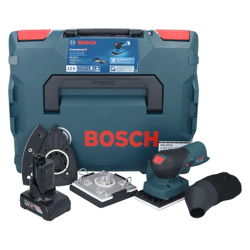 Bosch GSS 12V-13 Professional akumulatorowa szlifierka oscylacyjna 12 V + 1x akumulator 6,0 Ah + L-BOXX - bez ładowarki Bo...