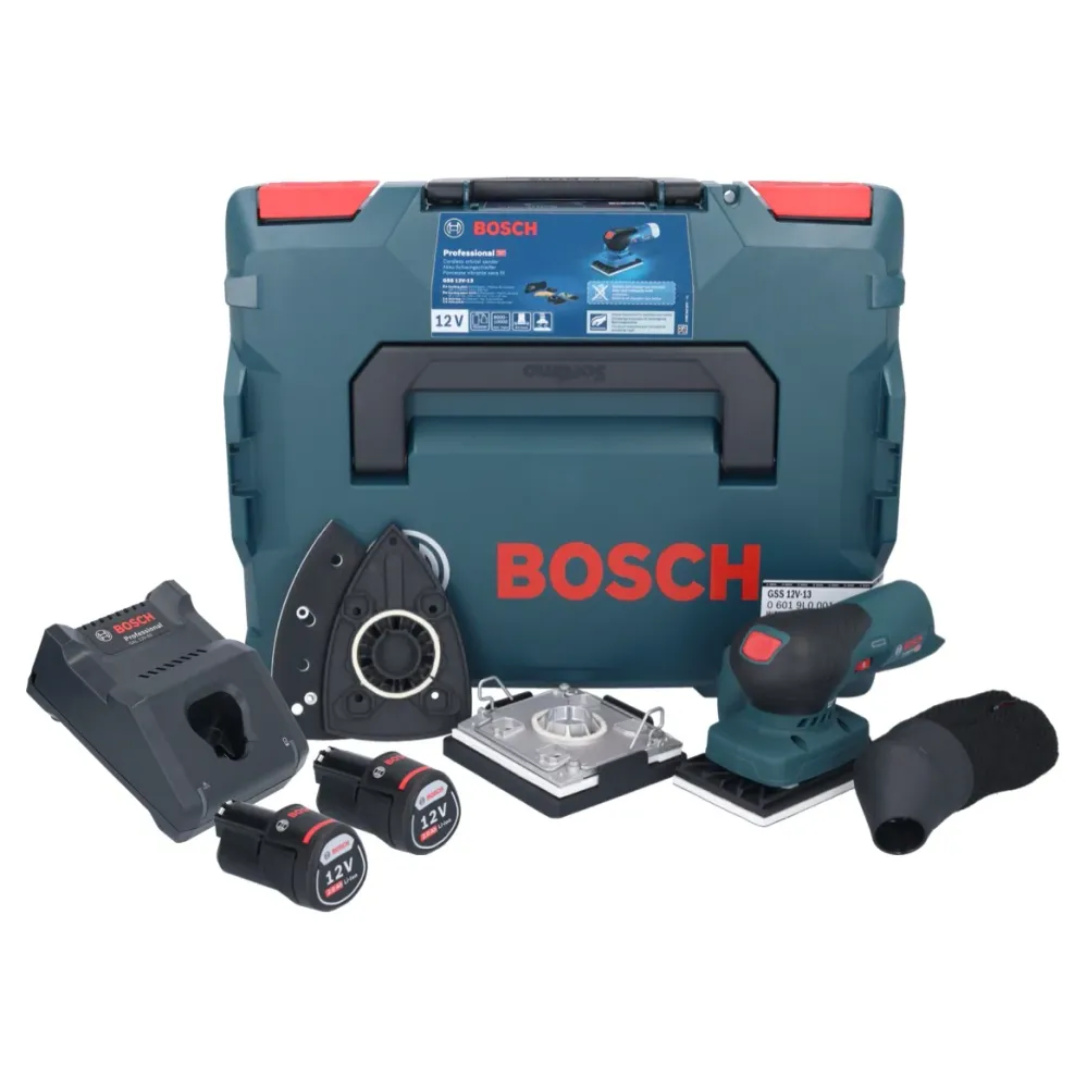 Bosch GSS 12V-13 Professional akumulatorowa szlifierka oscylacyjna 12 V + 2x akumulator 2,0 Ah + ładowarka + L-BOXX Bosch...
