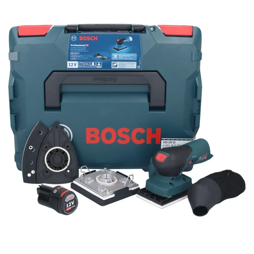Bosch GSS 12V-13 Professional akumulatorowa szlifierka oscylacyjna 12 V + 1x akumulator 3,0 Ah + L-BOXX - bez ładowarki Bo...