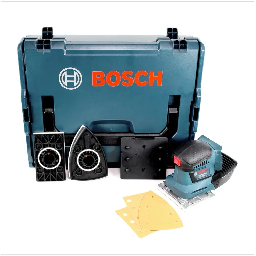 Bosch GSS 18V-10 akumulatorowa szlifierka oscylacyjna 18V + 3x arkusz ścierny + L-Boxx ( 06019D0202 ) - bez akumulatora, b...