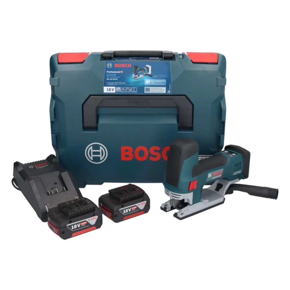 Bosch GST 18V-155 SC Profesjonalna wyrzynarka akumulatorowa 18 V + 2x akumulator 5,0 Ah + ładowarka + L-Boxx Bosch Profess...