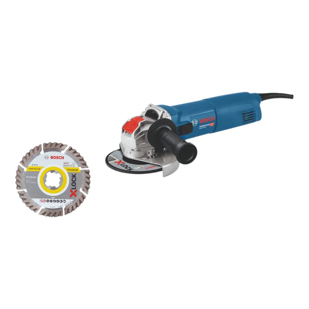 Bosch GWX 14-125 Profesjonalna szlifierka kątowa 1400 W 125 mm X-Lock ( 06017B7001 ) + diamentowa tarcza tnąca Bosch Profe...
