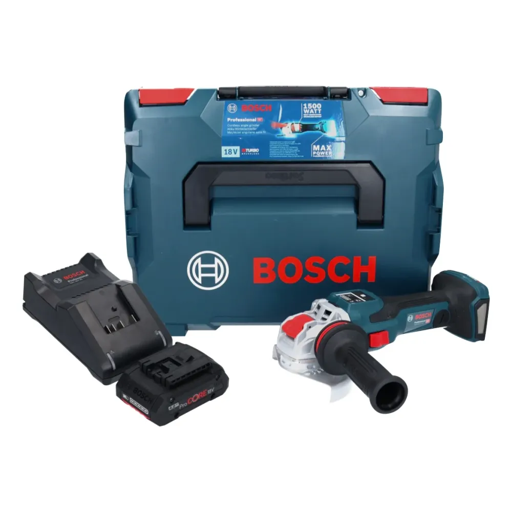 Bosch GWX 18V-15 SC Profesjonalna akumulatorowa szlifierka kątowa 18 V 125 mm BITURBO X-LOCK + 1x akumulator ProCORE 4,0 A...