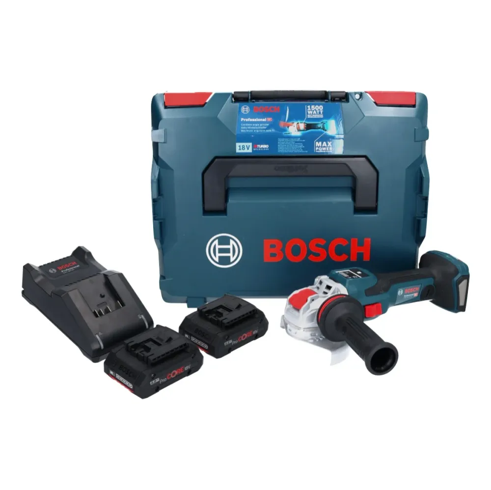 Bosch GWX 18V-15 SC Profesjonalna akumulatorowa szlifierka kątowa 18 V 125 mm BITURBO X-LOCK + 2x akumulator ProCORE 4,0 A...