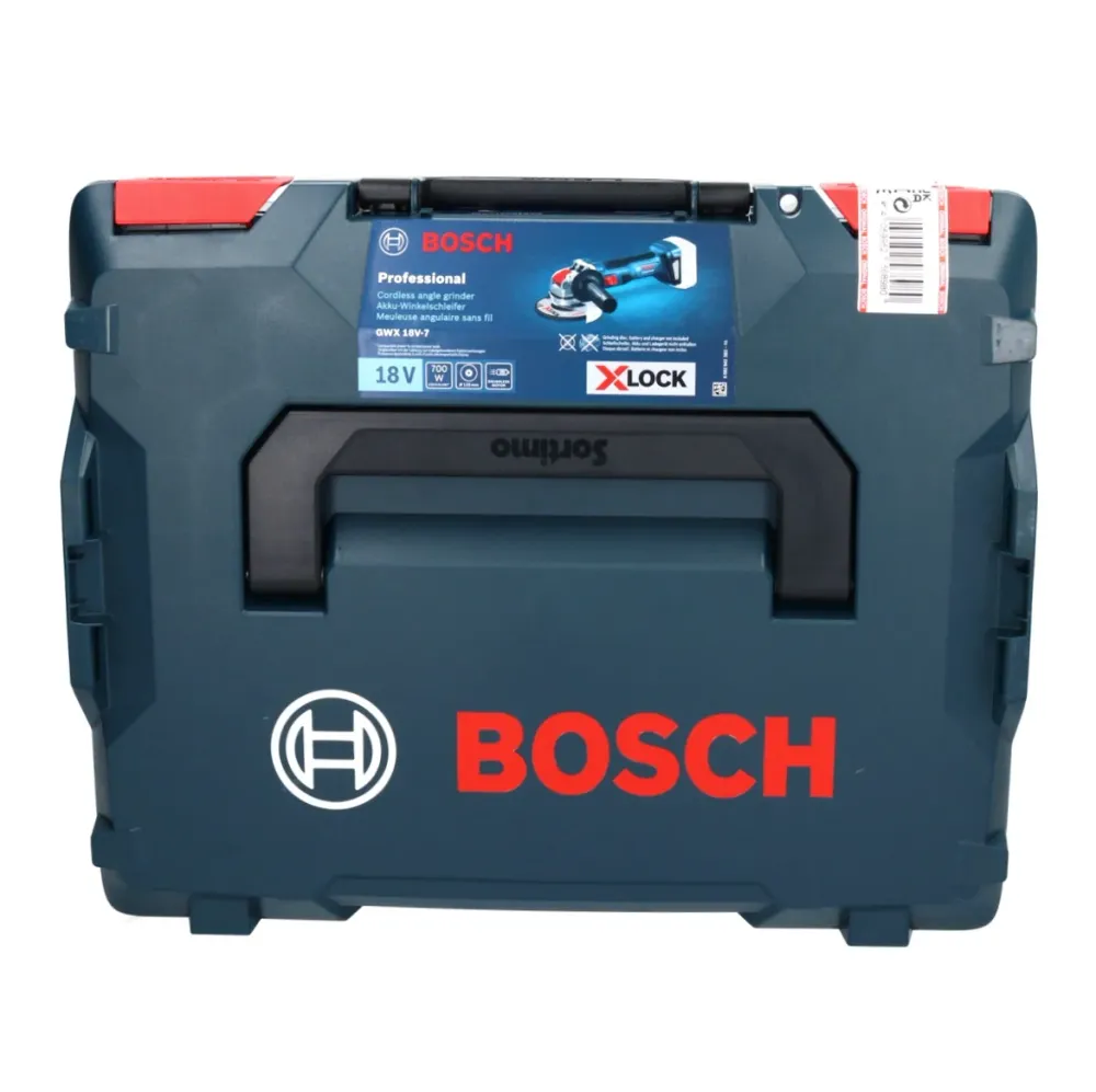 Bosch GWX 18V-7 Profesjonalna akumulatorowa szlifierka kątowa 18 V 125 mm bezszczotkowa X-LOCK + 1x akumulator 2,0 Ah + ła...