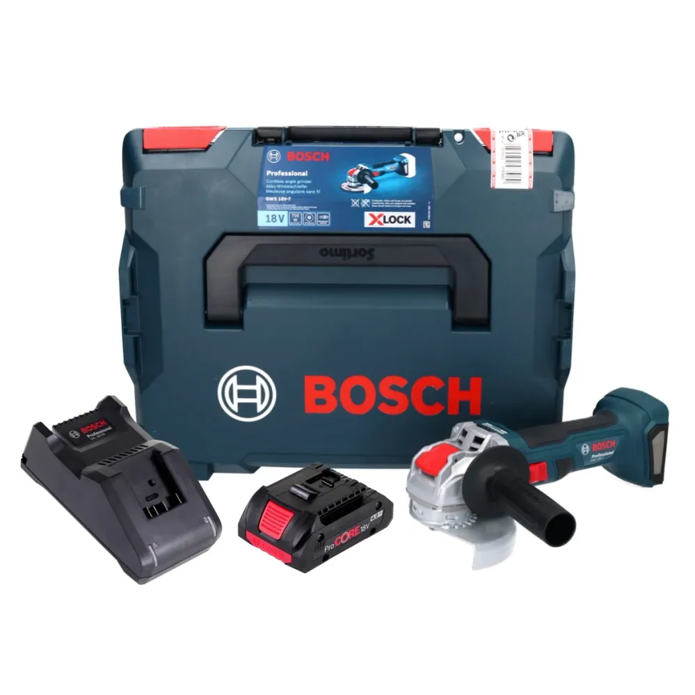 Bosch GWX 18V-7 Profesjonalna akumulatorowa szlifierka kątowa 18 V 125 mm bezszczotkowa X-LOCK + 1x akumulator ProCORE 4,0...