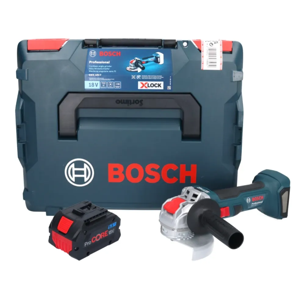 Bosch GWX 18V-7 Profesjonalna akumulatorowa szlifierka kątowa 18 V 125 mm bezszczotkowa X-LOCK + 1x akumulator ProCORE 5,5...