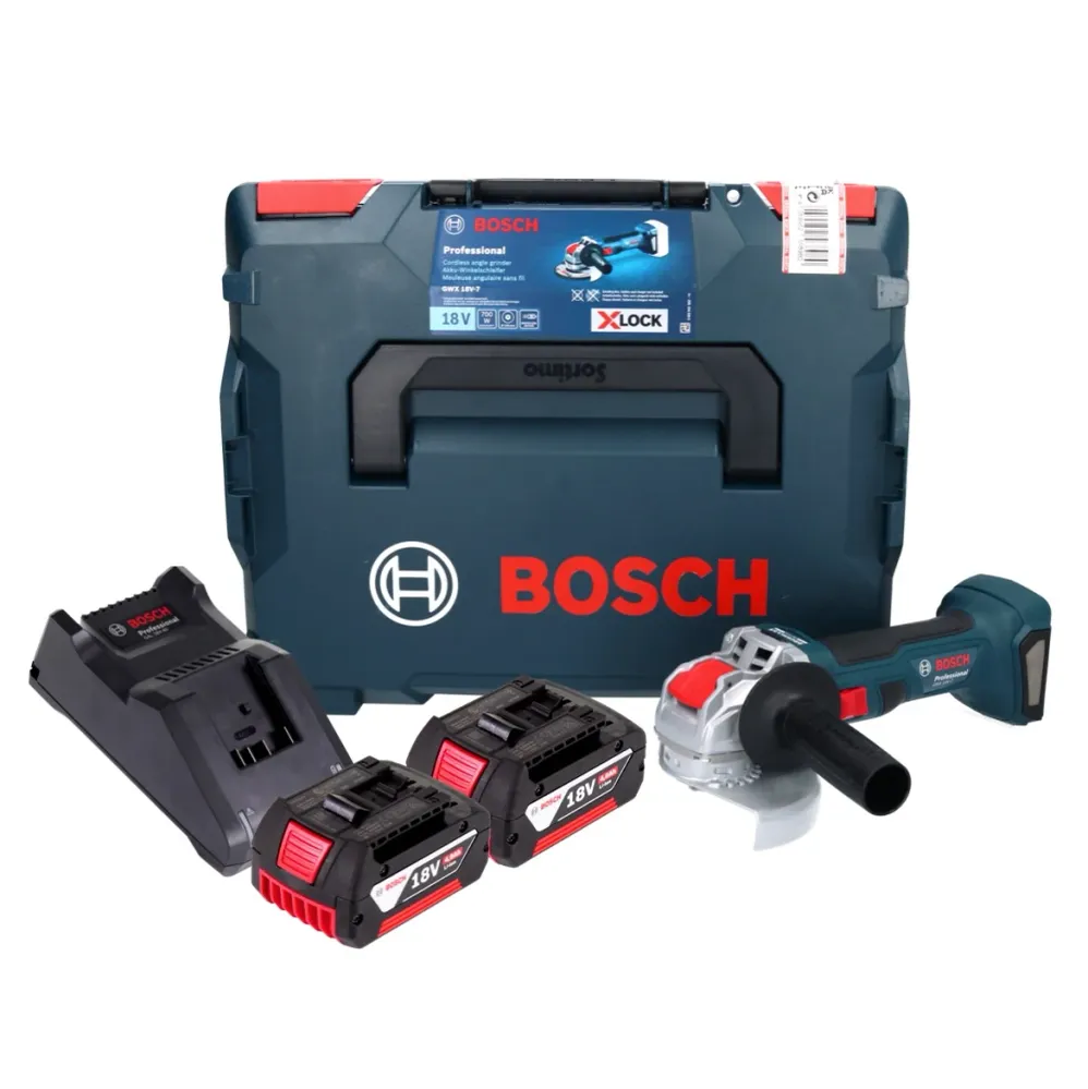 Bosch GWX 18V-7 Profesjonalna akumulatorowa szlifierka kątowa 18 V 125 mm bezszczotkowa X-LOCK ( 06019H9105 ) + 2x akumula...