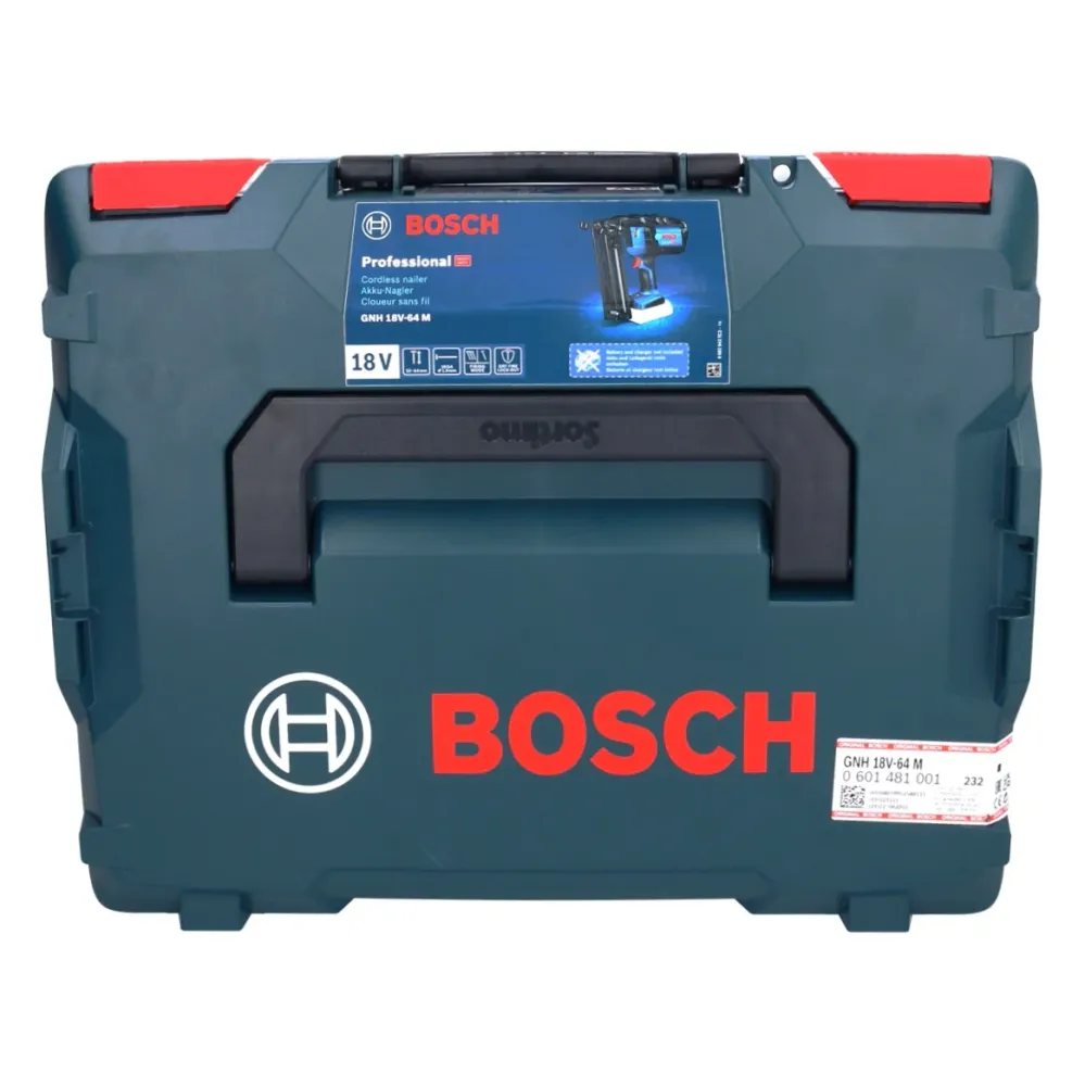 Gwoździarka akumulatorowa Bosch GNH 18V-64 M Professional 18 V 64 mm + 2x akumulator 5,0 Ah + ładowarka + L-BOXX Bosch Pro...