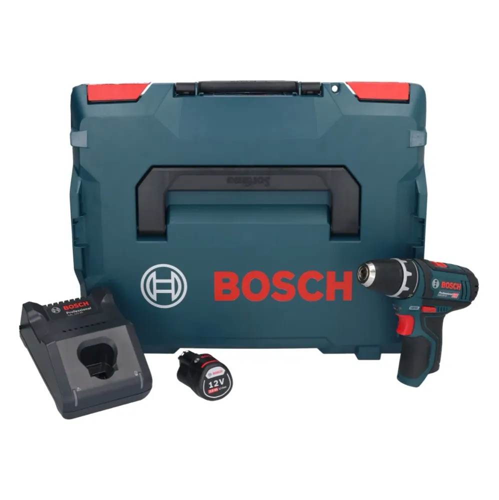 Wiertarko-wkrętarka akumulatorowa Bosch GSR 12V-15 Professional 12 V 30 Nm + 1x akumulator 2,0 Ah + ładowarka + L-Boxx Bos...