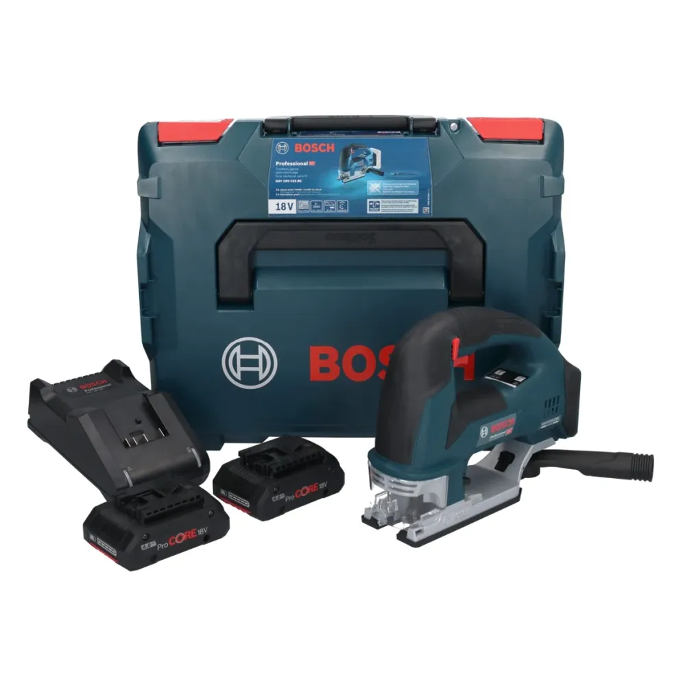 Wyrzynarka akumulatorowa Bosch GST 18V-155 BC 18 V 155 mm ( 06015B1002 ) bezszczotkowa + 2x akumulator ProCORE 4,0 Ah + ła...