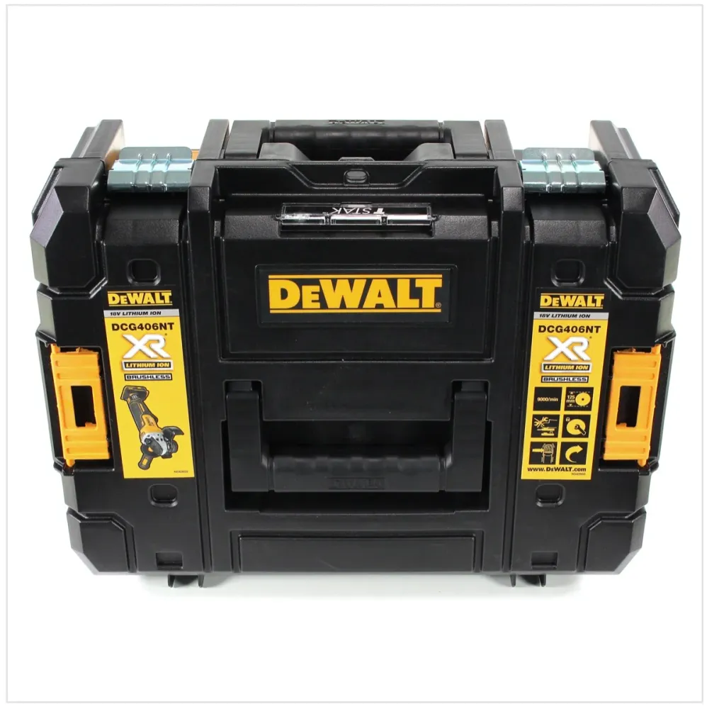 Akumulatorowa szlifierka kątowa DeWalt DCG 406 P2 18V 125mm bezszczotkowa + 2x akumulator 5.0Ah + ładowarka + TSTAK