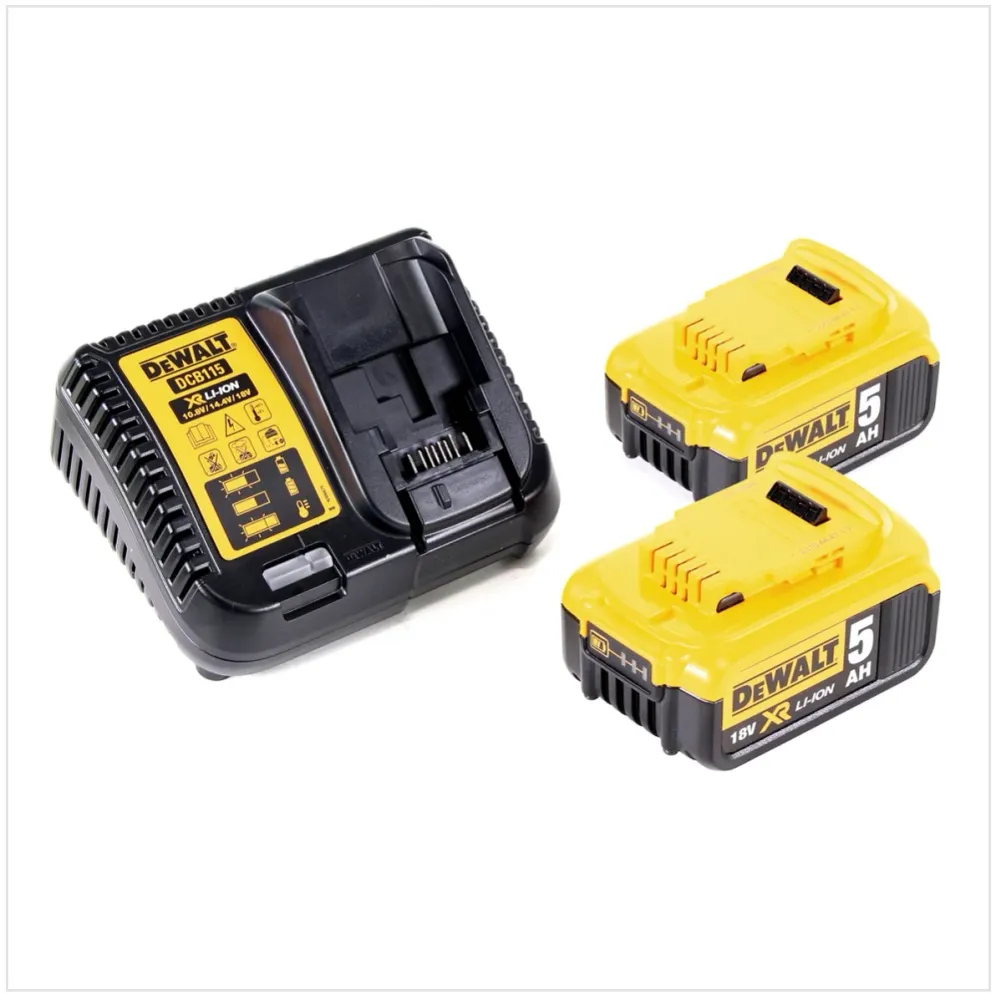 Akumulatorowa szlifierka kątowa DeWalt DCG 406 P2 18V 125mm bezszczotkowa + 2x akumulator 5.0Ah + ładowarka + TSTAK