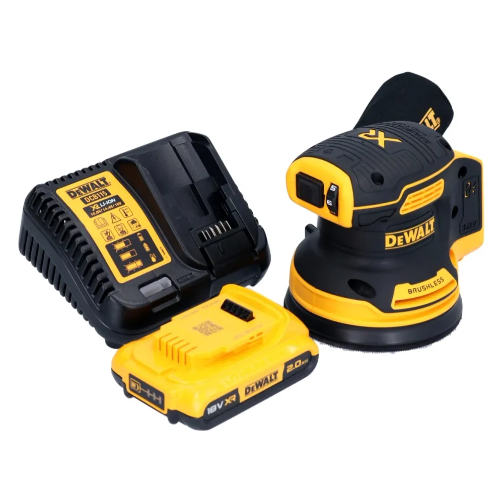 Akumulatorowa szlifierka mimośrodowa DeWalt DCW 210 D1 18 V 125 mm bezszczotkowa + 1x akumulator 2,0 Ah + ładowarka