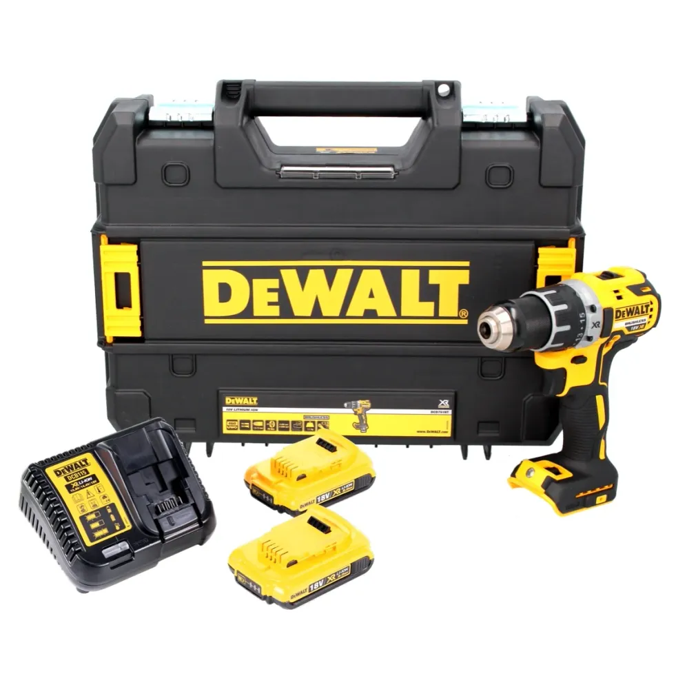 Akumulatorowa wiertarko-wkrętarka DeWalt DCD 791 D2 18 V 70 Nm bezszczotkowa + 2x akumulator 2,0 Ah + ładowarka + TSTAK