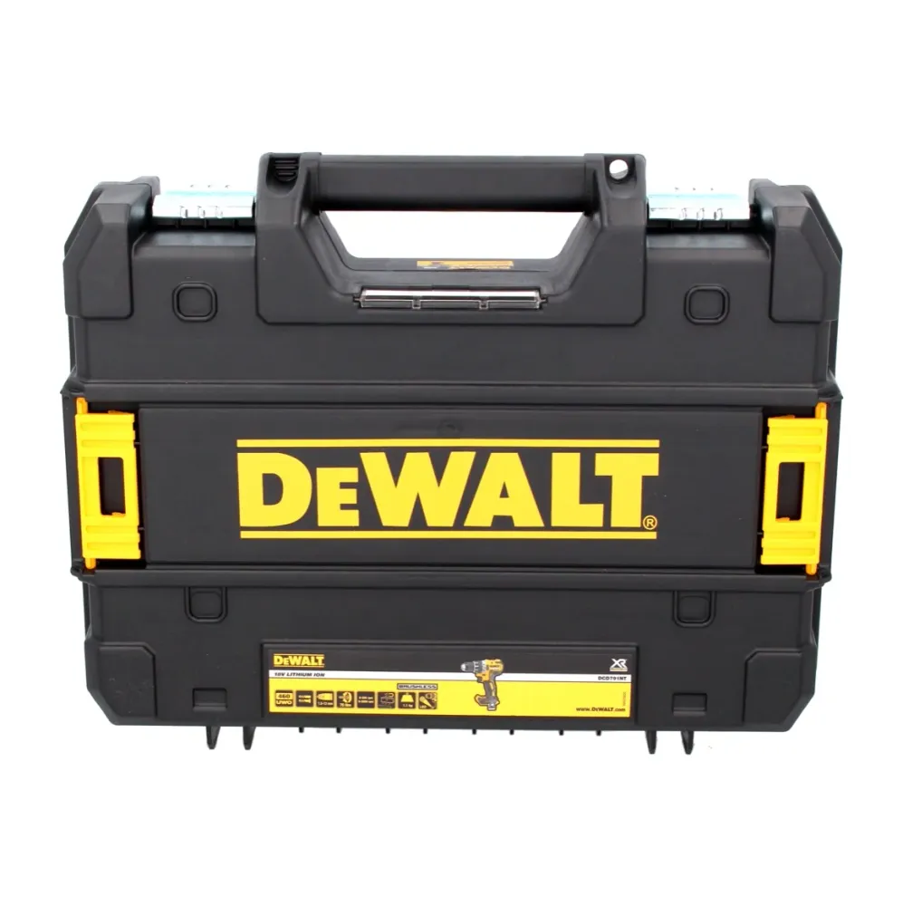 Akumulatorowa wiertarko-wkrętarka DeWalt DCD 791 D2 18 V 70 Nm bezszczotkowa + 2x akumulator 2,0 Ah + ładowarka + TSTAK