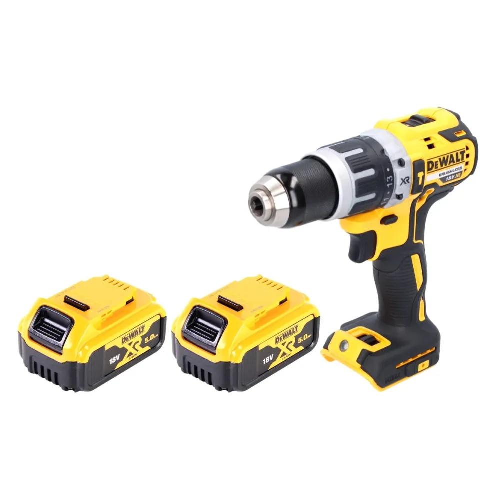 Akumulatorowa wiertarko-wkrętarka udarowa DeWalt DCD 796 N 18 V 70 Nm bezszczotkowa + 2x akumulator 5,0 Ah - bez ładowarki