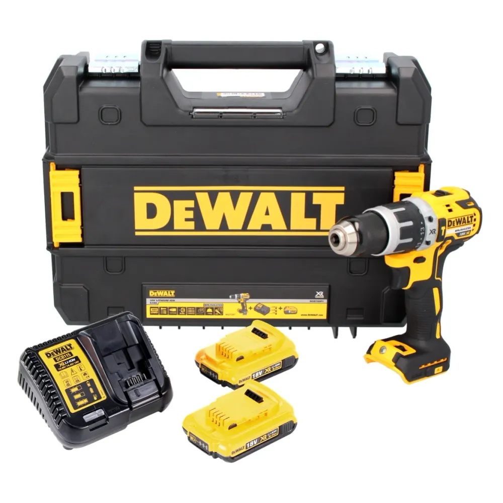 Akumulatorowa wiertarko-wkrętarka udarowa DeWalt DCD 796 D2 18 V 70 Nm bezszczotkowa + 2x akumulator 2,0 Ah + ładowarka +...
