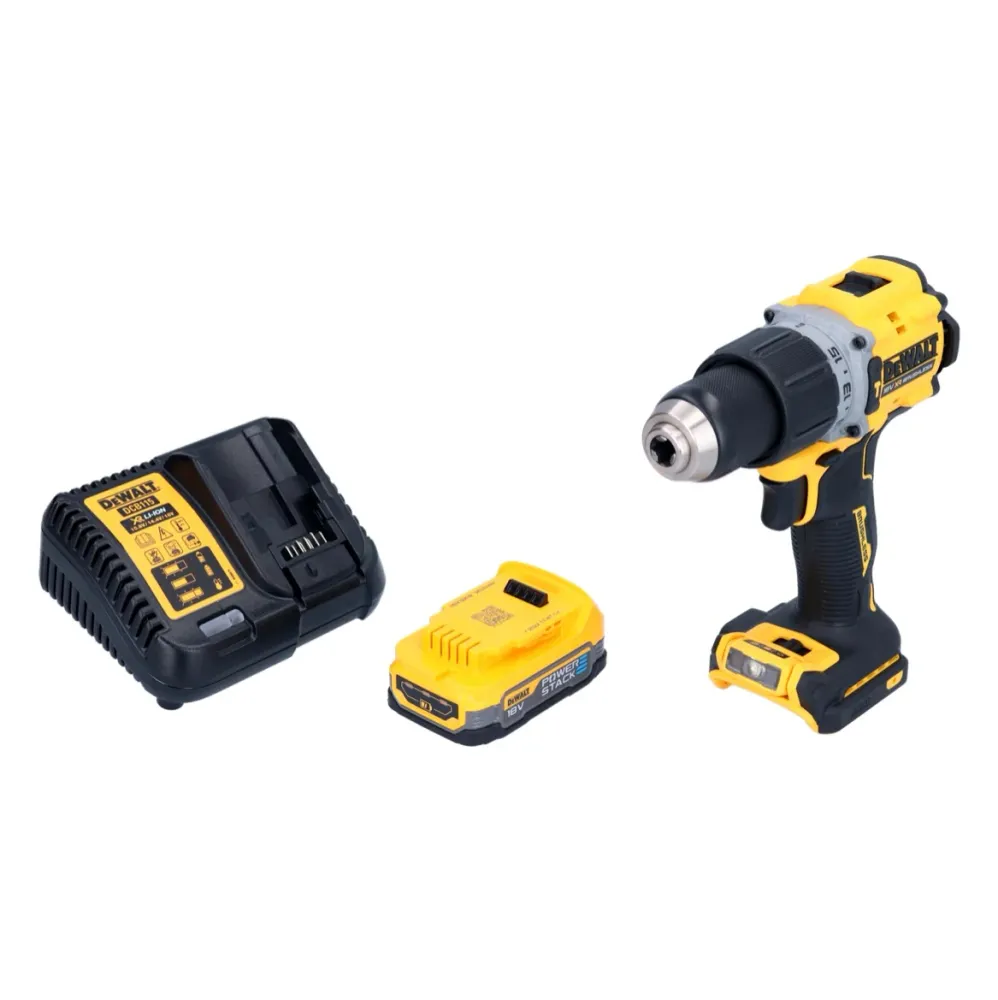 Akumulatorowa wiertarko-wkrętarka udarowa DeWalt DCD 805 E1 18 V 90 Nm bezszczotkowa + 1x akumulator 1,7 Ah + ładowarka